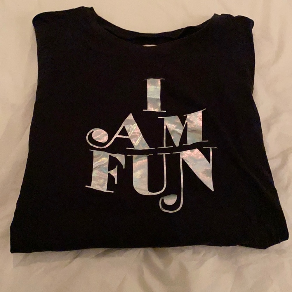 Bando Black T I AM FUN with silver text